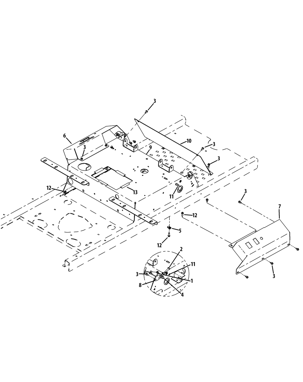 Body Assembly Diagram and Parts List for Z-FORCE54 (17BF3AGX-17BF3AGX010)(2012) Cub Cadet Lawn Tractor